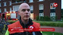 Brandweer blust brand op 15e verdieping in Irene Vorrinkstraat