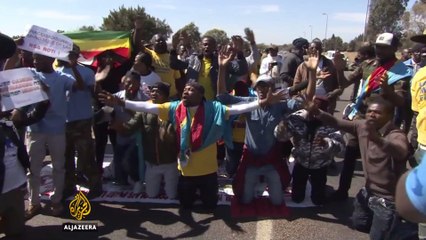 Protesters rally against Grace Mugabe at South Africa summit