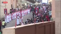 بالفيديو.. الأقباط يحتفلون بدورة العذراء في جبل درنكة بأسيوط