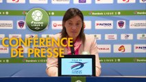 Conférence de presse Clermont Foot - FC Lorient (0-2) : Corinne DIACRE (CF63) - Mickaël LANDREAU (FCL) - 2017/2018