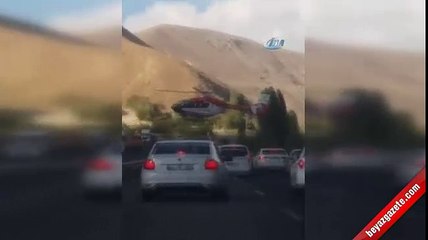Freni boşalan tır yayların arasına daldı