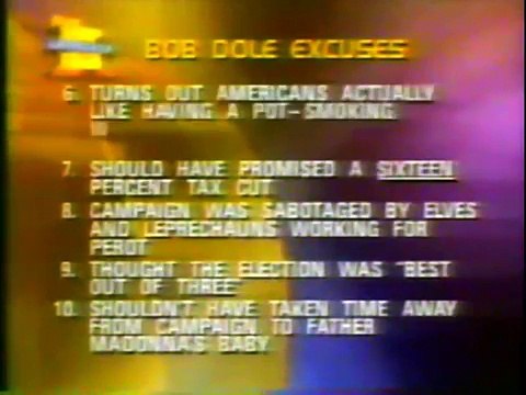 VINTAGE LETTERMAN November 7, 1996 Brett Butler, Bob McCoy (PARTIAL SHOW)