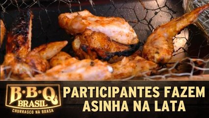 Participantes fazem asinha na lata