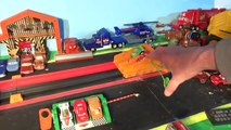 Pixar Cars Riplash Racer Re Match with Lightning McQueen, Funny Car Mater, and Francesco B