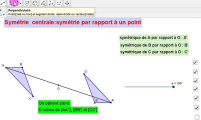 définition symétrie centrale