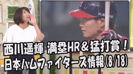 日本ハム 西川遥輝 満塁HR＆猛打賞！ 昨日のロッテ戦 2017.8.18 日本ハムファイターズ情報 プロ野球