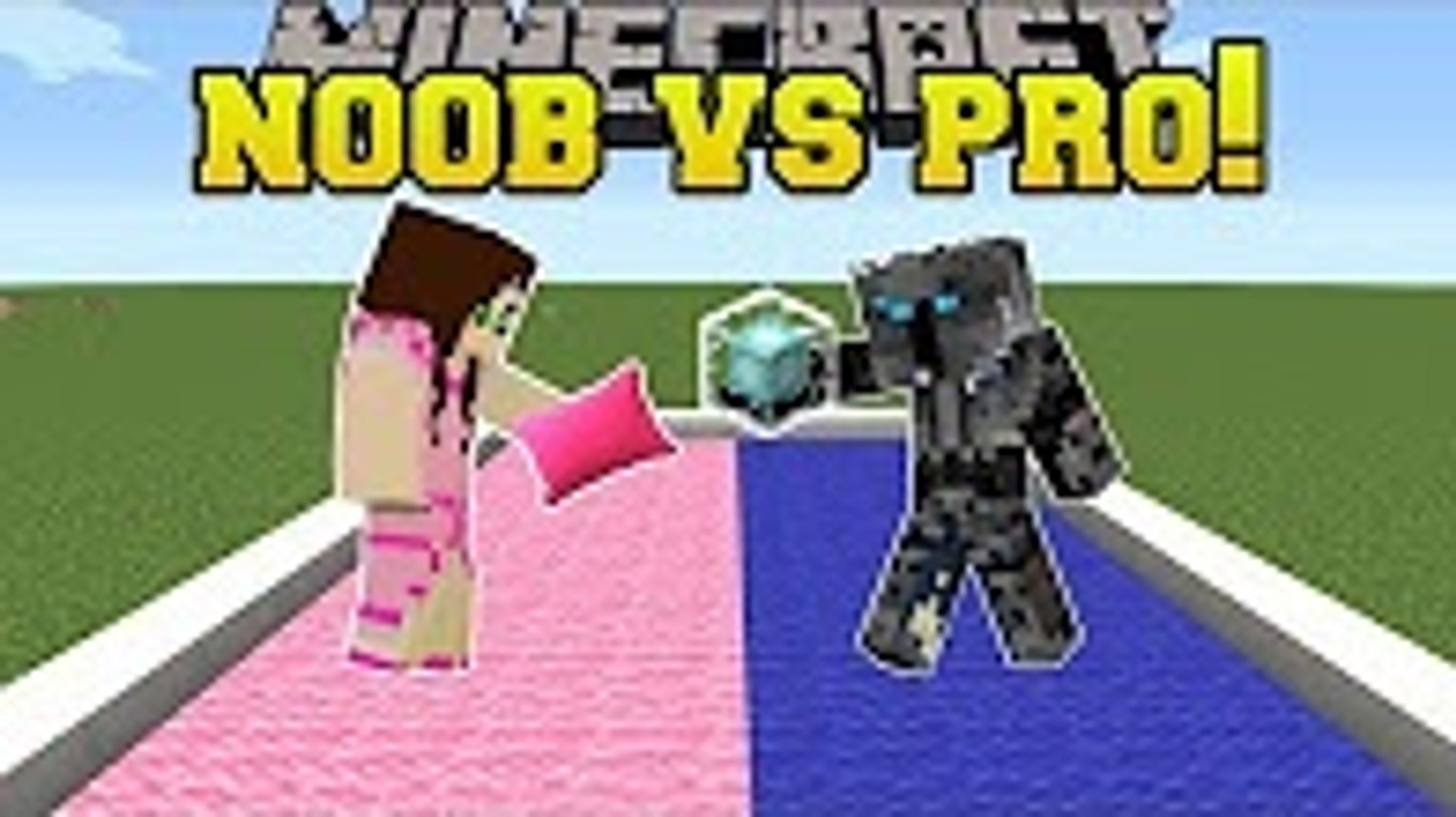 Popularmmos Minecraft Noob Vs Pro Pillow Fight Mini Game - popularmmos pat and jen minecraft noob vs pro roblox disaster survival mini game