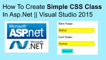 How to create simple css class in asp.net || visual studio 2015