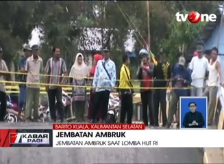 Jembatan Mandastana Penghubung Empat Desa Ambruk Saat HUT RI