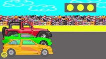 Niños para coches, coches de carreras estudios de color dígitos Puntuación dibujos animados educativos sobre los coches