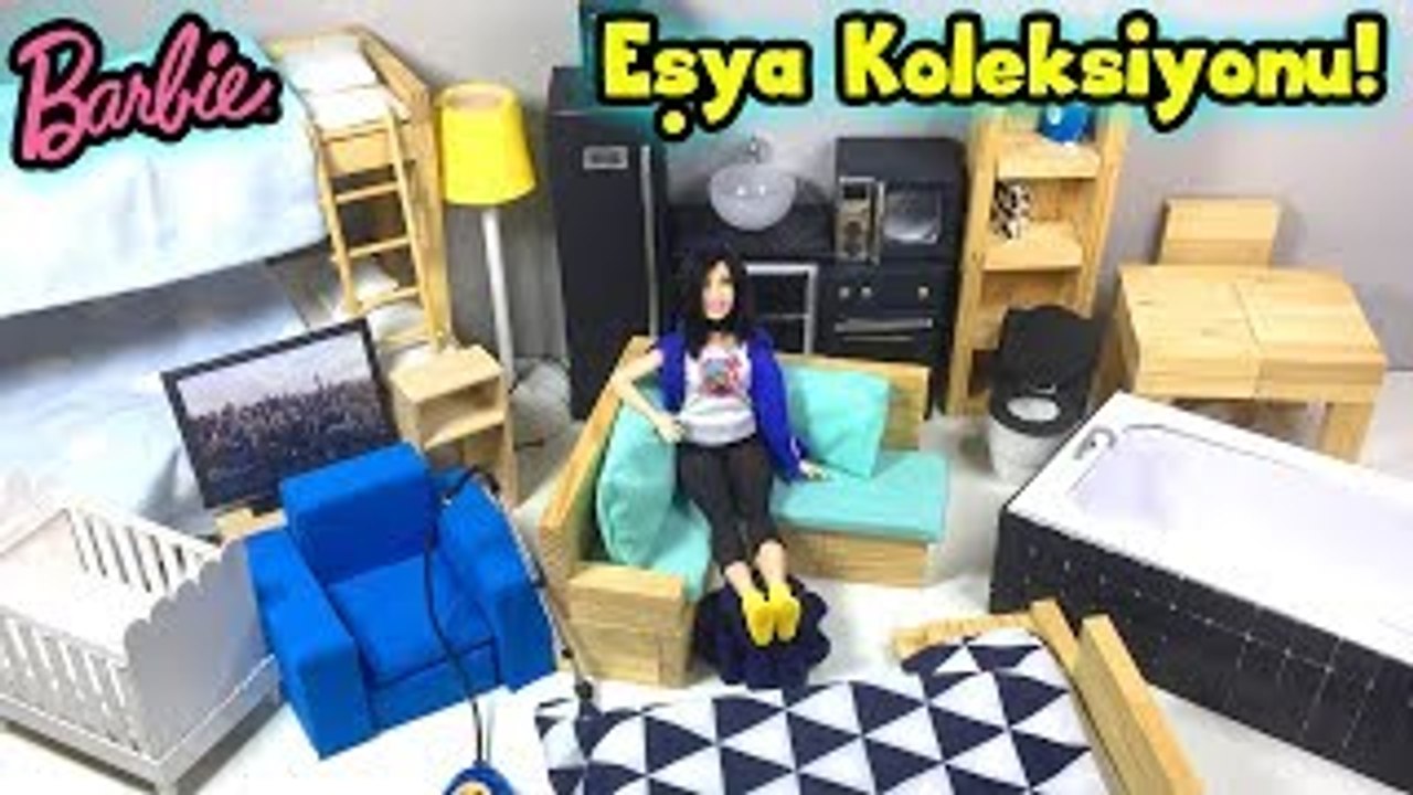 Barbie Bebek Evi Eşya Koleksiyonu - Barbie Mutfak, Salon, Banyo ve Yatak Odası Seti - Oyuncak Yap