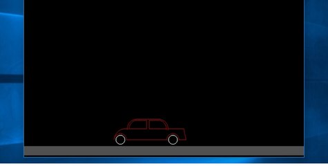 computer graphics program to show running car in c.