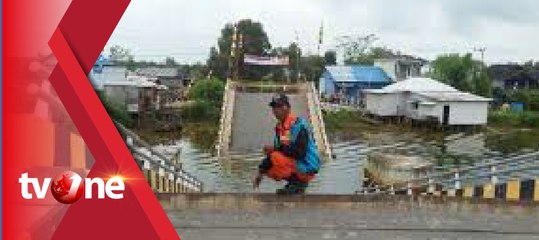 Jembatan Barito Yang Ambruk Kamis Lalu, Belum Di Perbaiki Kembali