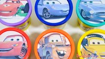 Disney Cars 2 Play Doh Cans Tubs Lightning McQueen Mater Finn McMissile Learn Colors Surpr