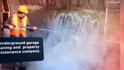 Underground Garage Cleaning - media blasting - power & pressure washing