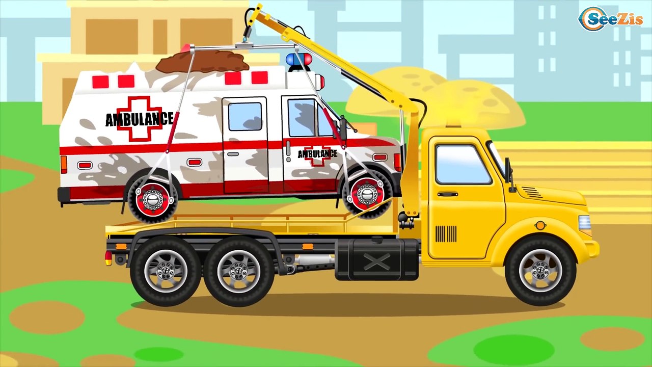 La Voiture de police Bleu et Dépanneuse pour bébés - Dessin animé français - Voitures Pour Enfants