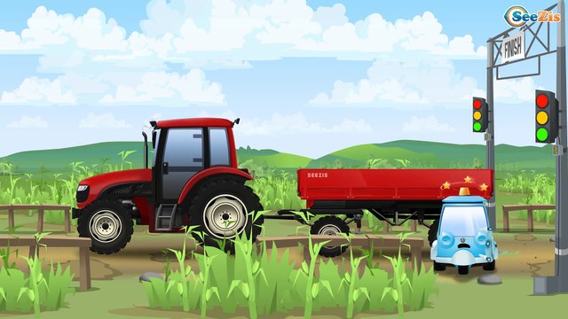 Amarillo Tractor y Camiones y Amigos Videos Para Niños - Tiki Taki Camiónes