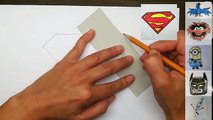 Dessiner dessin facile Comment le le le le la à Il tutoriel Superman logo étape par étape