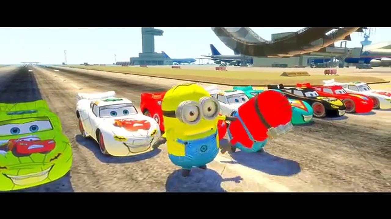 Minions & Minion Colors Disney Cars Lightning McQueen Nursery Rhymes for Children | Kids S