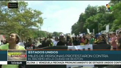 Download Video: Manifestaciones multitudinarias en Boston contra el racismo