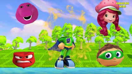 Wrong Heads Barney, Inside Out, Strawberry shortcake, SuperWhy, Uniqua, Finger Family Song