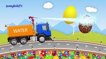 Dibujos animados Niños colores huevos huevos huevos para Niños Aprender camión camiones agua agua agua bienvenida chocolate