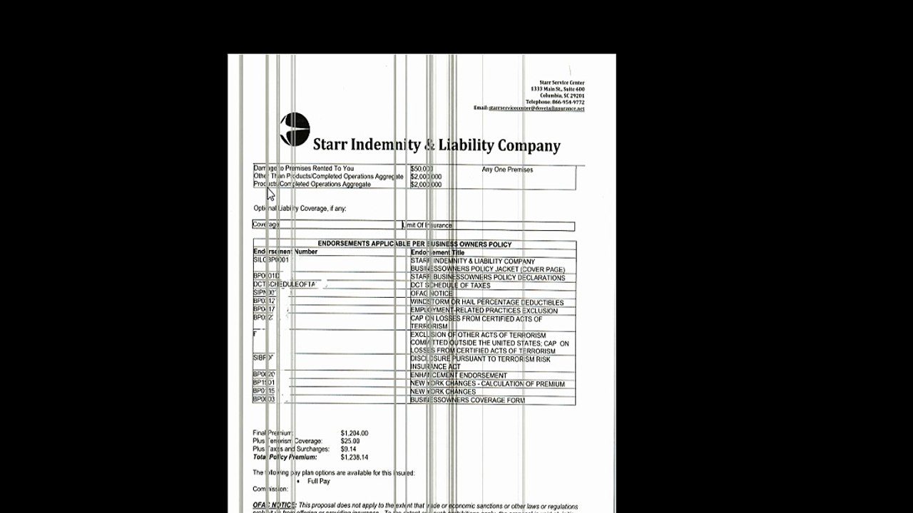 Star indemenity insurance company