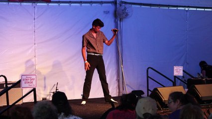 Liam Grosso sings 'My Baby Left Me' Entertainment Tent Elvis Week 2017