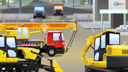 Мультики для детей Трактор едет на помощь в городке Видео для детей Tractor on the road kids video