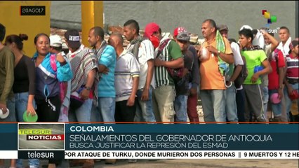Mineros colombianos en paro denuncian que el gobierno los reprime