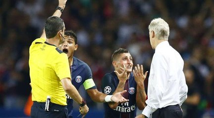 Carton rouge Verratti lors PSG - Toulouse 6-2