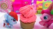 DIY MLP Cupcakes Baking FUN with Rainbow Dash Pinkie Pie Pretty Icing Blue Cake Mix Surpri