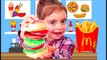 Pretend Food Playing GIANT Hamburger -Johny Johny Yes Papa Song