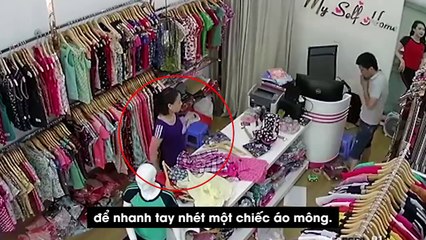 Cô gái trộm đồ nhét vào vùng kín tại shop quần áo