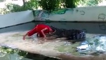 Kinh hoàng cảnh người đàn ông bị cá sấu nhai đầu ngấu nghiến