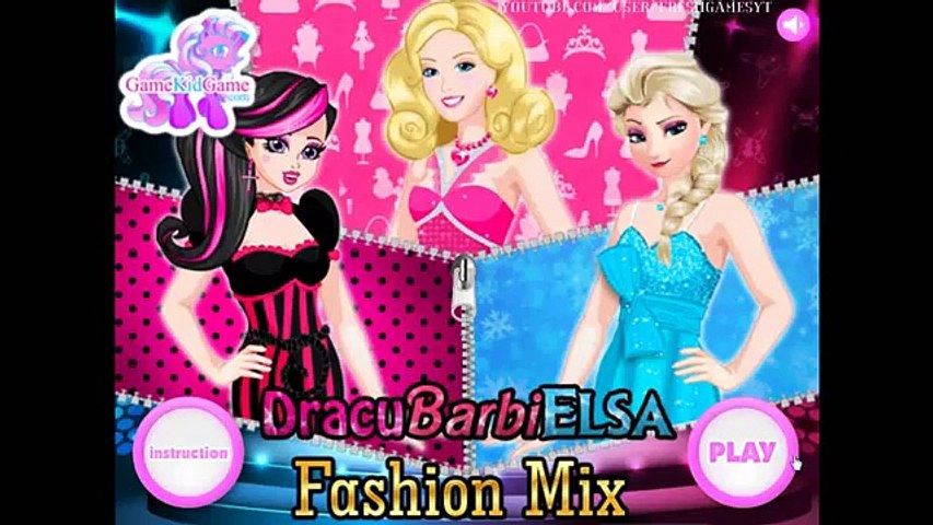 Draculaura Elsa and Barbie Fashion Mix 
