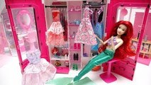 Disney Princesses Dolls Dress Up Ariel Pink Bathroom Shower Morning Routine Barbie