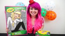 Barbie GIANT Coloring Page Crayola Crayons | COLORING WITH KiMMi THE CLOWN