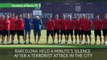 Barcelona players hold minute's silence after terror attack