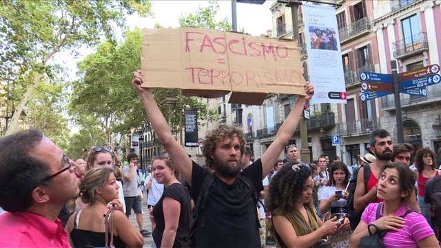 Manifestations extrême-droite et extrême-gauche à Barcelone