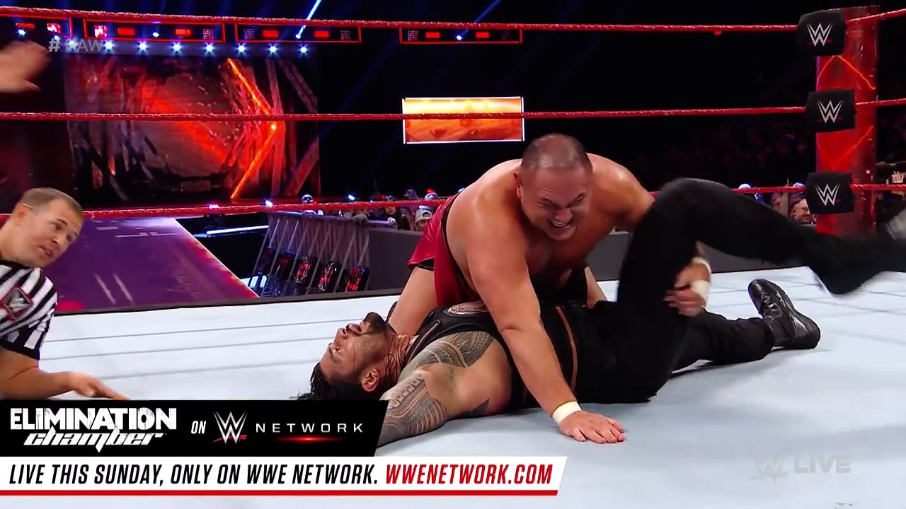 Roman Reigns vs. Samoa Joe: Raw, Feb. 6, 2017