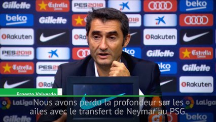 Barça - Valverde : "Nous avons perdu de la profondeur avec le départ de Neymar"