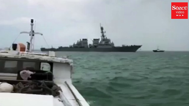 Denizde felaket kaza… Donanma gemisi tankere çarptı