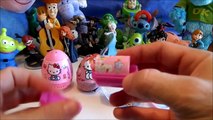 4 surprise eggs! Disney PIXAR Cars HELLO KITTY SpongeBob Play Doh DORY eggs surprise mymil
