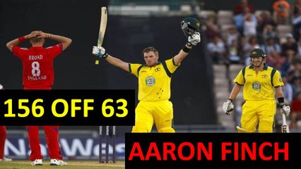 AARON FINCH T20 WORLD RECORD 156 off 63 balls