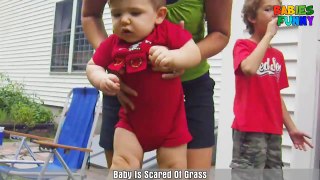 Cute Baby Hates Grass - Baby does not want to put her feet in the Grass!