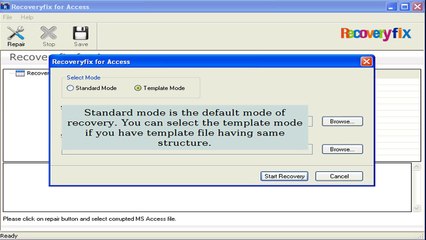 Repair your corrupted MDB file using Recoveryfix for Access