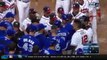 Jose Bautista causes a fight with a flip of the bat.