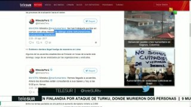 Gobierno y maestros peruanos alcanzan un primer acuerdo