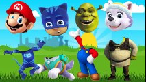 Wrong Heads Pj Mask Mario Shrek Everest Paw Patrol Finger Family Songs Learn Colors for Kids